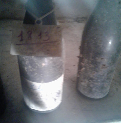 Bottles in the cellar at Villa Era, Alto Piemonte